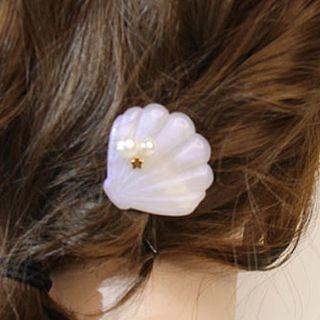Faux Pearl Scallop Hair Clip