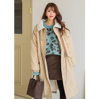 Tall Size Fleece Midi Zip Coat