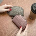 Woven Faux Leather Coin Purse