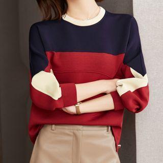 Color Block Drawstring Sweatshirt