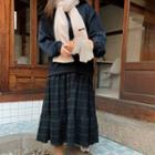 Plus Size Plaid-panel Long Sweatshirt Dress