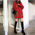 Pattern Loose-fit Knit Dress
