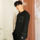 Pocket-front Contrast-trim T-shirt