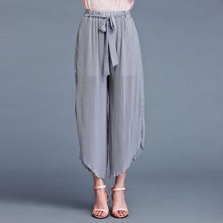 Short-sleeve Top / Pleated Cropped Pants