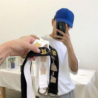 Letter Embroidered Canvas Belt