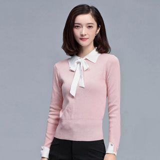 Bow Detail Collared Sweater