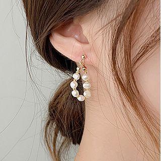 Faux Pearl Drop Earring 1 Pair - Qr204 - Gold - One Size