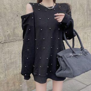 Cold-shoulder Studded Pullover