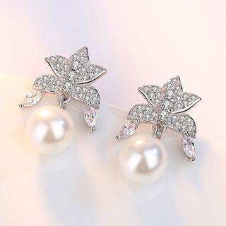 Tree Faux Pearl Earring