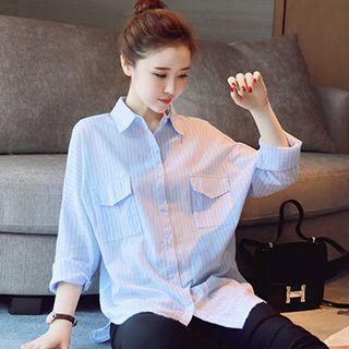 Pinstripe Batwing Blouse