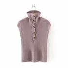 Turtleneck Sweater Vest Purple - One Size