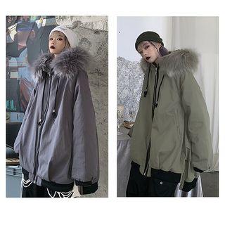Plain Long-sleeve Oversized Jacket