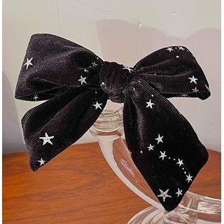 Star Bow Velvet Hair Clip Black - One Size