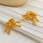 Knit Drop Earring 1 Pair - S925 Silver Needle - Gold - One Size