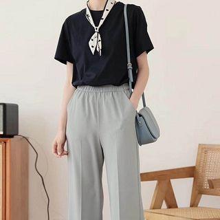 Short-sleeve Top / Wide-leg Pants / Set