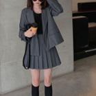 Set : Striped Blazer + Hundred Pleat Skirt