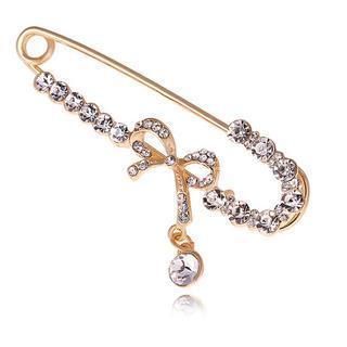 Rhinestone Bow Brooch