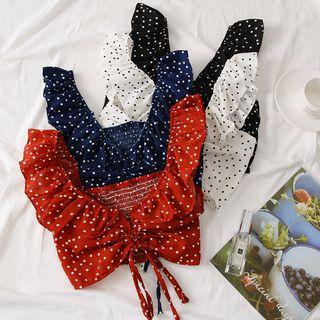 Wave Point Ruffled Sling Top