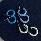 Plain Open Hoop Earring Set Of 3 Pair - 1979a - Blue & White - One Size