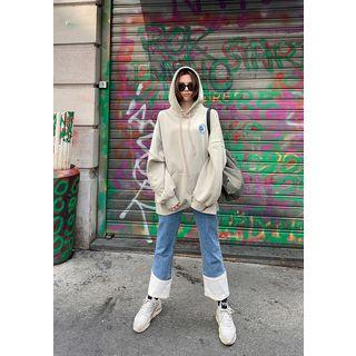 Contrast-cuff Straight Jeans