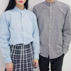 Couple Mandarin-collar Cotton Shirt