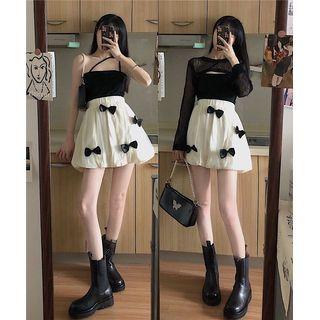 Cropped Top / Spaghetti Strap Top / Skirt