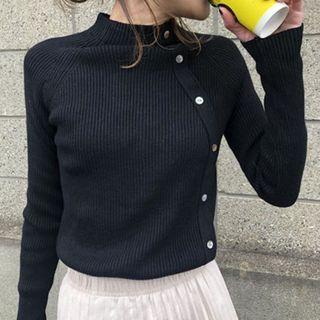 Buttoned Sweater Black - One Size
