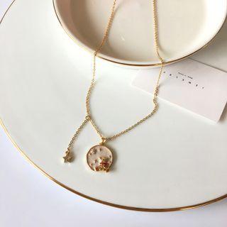 Bear Glaze Pendant Necklace 1 Pc - White Pendant - Gold - One Size