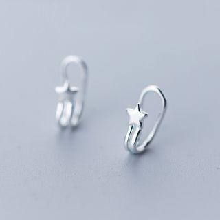 Star Clip-on Earring 1 Pair - Silver - One Size