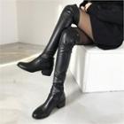 Round-toe Knee-high Boots In 2 Designs