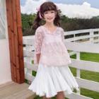 Short-sleeve Lace Top / A-line Skirt