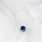 925 Sterling Silver Enamel Planet Pendant Necklace Necklace - Blue Planet - Silver - One Size