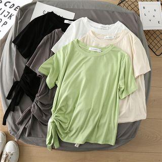 Short-sleeve Tie Side T-shirt