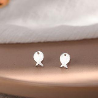 925 Sterling Silver Fish Earring R645 - One Size
