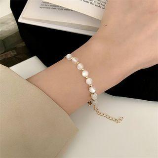 Cat Eye Stone Bracelet 3772 - Bracelet - Gold - One Size