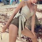 Tie-side Paneled Swimsuit