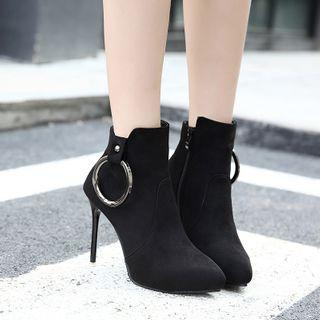 High-heel Hoop-accent Short Boots