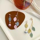 Faux Pearl Knit Leaf Drop Earring / Clip-on Earring