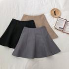 Plain Panel High-waist A-line Skirt
