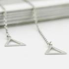925 Sterling Silver Triangle Drop Earring 925 Silver - Hollow Triangle - One Size