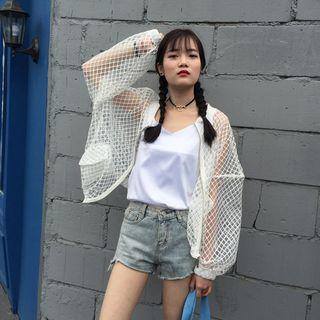 Check Tulle Zip Top