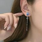 Alloy Butterfly Dangle Earring 1 Pair - 2070 - 925 Silver Earring - Blue Butterfly - Silver - One Size