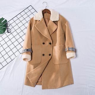 Plaid Strap Double-breasted Coat
