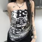 Paisley Print Scarf Black & White - One Size