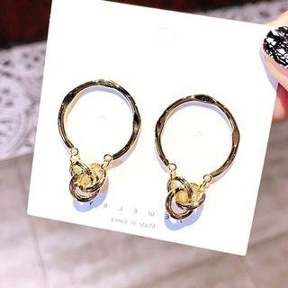Interlocking Alloy Hoop Earring As Shown In Figure - One Size