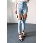 High-rise Cutout Jeans