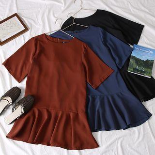 Loose-fit Ruffled Mini Dress