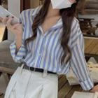 Long-sleeve Striped Shirt Blue Stripe - One Size