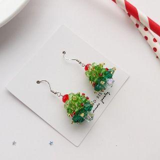 Sterling Silver Christmas Tree Hook Earrings