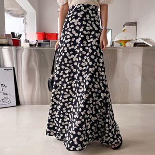 Daisy Flared Maxi Skirt Black - One Size